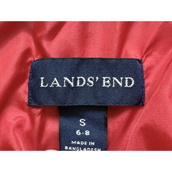Lands’ End Red Quilted Puffer Coat Women’s Small Red Zip Up Primaloft Jacket - Picture 8 of 14
